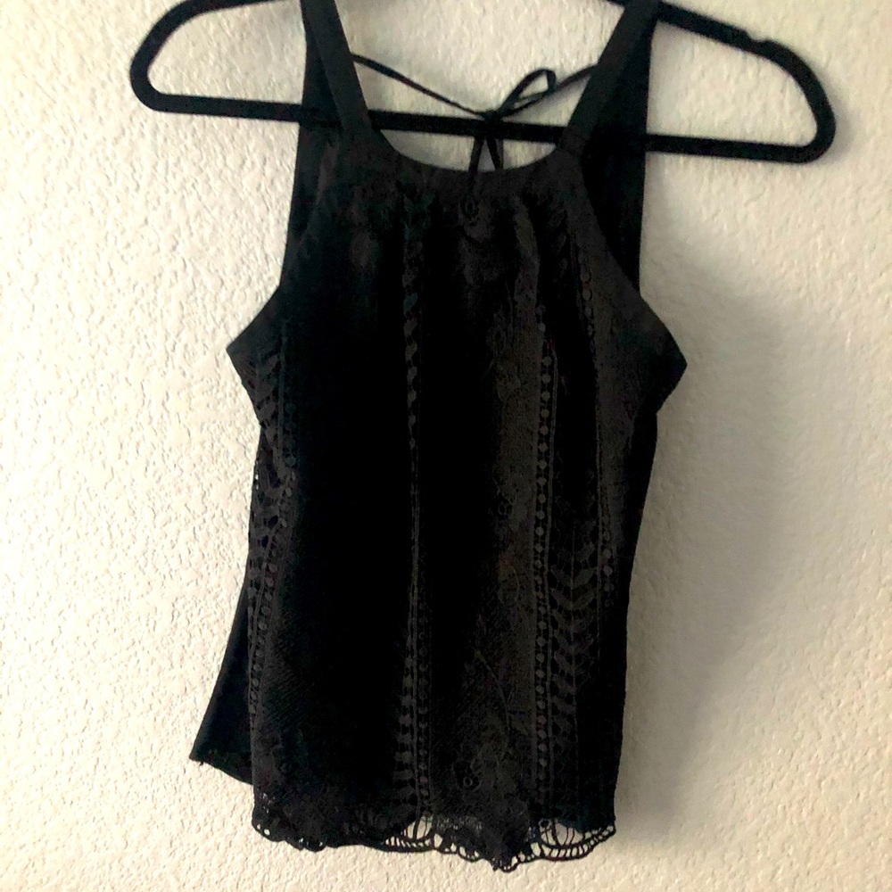 14th and Union Black Lace Top